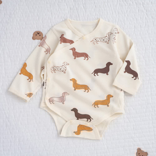 Baby Forest Bear Dog Acorn Bodysuit