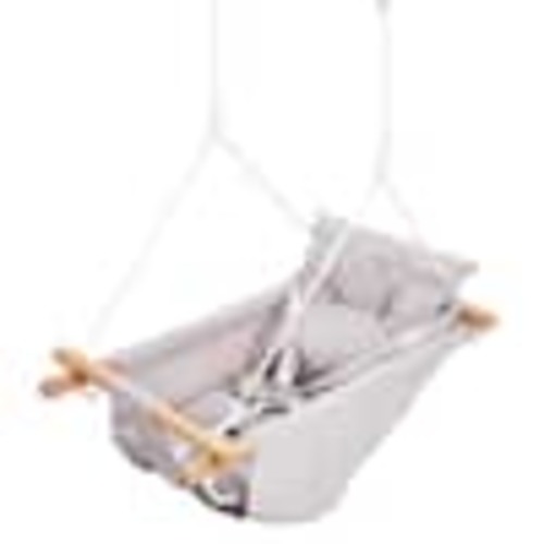 SVOPES Canvas Hammock Swing, Vinyl Outdoor Swing Set with 150 lbs. Capacity, 3 Modes Baby Swing, 5-Point Harness, Wooden Seat FBDCQQZYFBZYMBCRWV0-1218