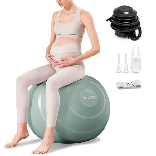 YOTTOY Anti-Burst Exercise Ball for Working Out, Yoga & Pregnancy, Extra Thick Workout Ball for Physical Therapy & Fitness