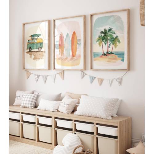 Ocean Theme Nursery, Surf Nursery, Surf Nursery Decor, Surf Poster, Surf Wall Art, Boys Room Decor, Set of 3, Printable Wall Art