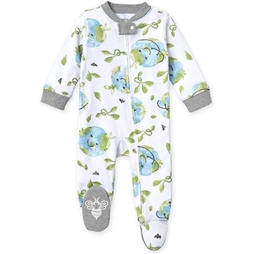 Burt's Bees Baby Boys Sleep and Play Pjs, 100% Organic Cotton One-piece Zip Front Romper Jumpsuit Pajamas