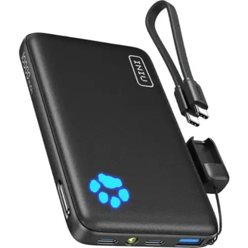 INIU - Portable Charger, Compact 10000mAh PD 22.5W Power Bank for iPhone, Samsung etc - Black