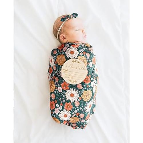 Konssy Baby Newborn Receiving Blanket, Green