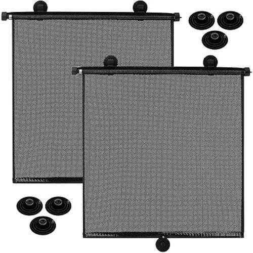 Blosssound 2 Pack Extra Wide Car Window Shades Large Car Sun Shade for Window Sun Visor for Side Window Retractable Shade for UV and Glare Protection Accessories(20 x 20 Inch)
