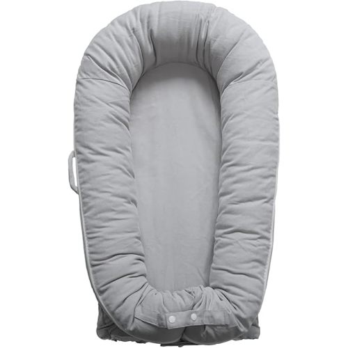 Deluxe Infant Lounger, Baby Nest Cover for Baby Girls & Boys, Newborn Essentials for Baby 0-12 Months, 100% Cotton, Portable Travel Bed (Corduroy Cotton, Gainsboro)