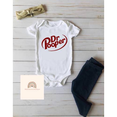 Dr Pooper Baby Onesie, Soda Baby Onesie, Mom Needs a Soda, Funny baby onesie, Dr Pepper inspired Onesie