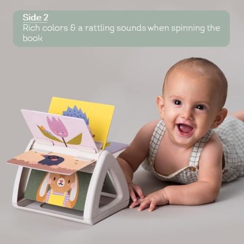 Taf Toys Infant Tummy-time High Contrast rattling Activity Book with Art Cards for Baby, Baby Product for Newborn Educational Toys for 3 Essentials Developmental Learning Stages