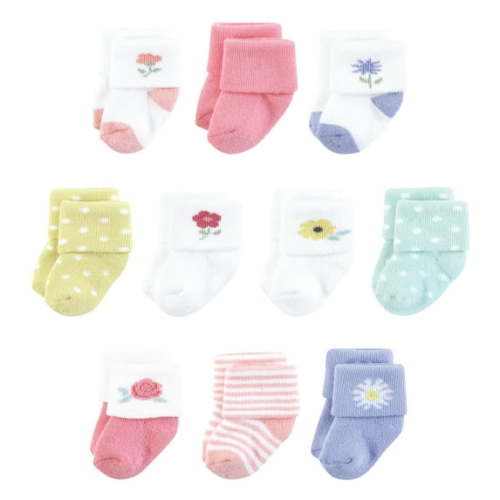 Touched by Nature Infant Girl Organic Cotton Socks, Flower Market, 0-6 Months