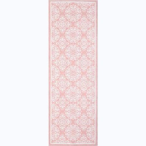 Washable Runner or Area Rug, Modern Floral Design, Low Pile, Non-Slip Rubber Back, Foldable for Hallway, Kitchen, Laundry