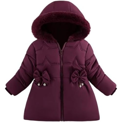 Toddler Winter Coats Baby Jacket Snow Clothes Puffer Dress Girl Warm Hoodie 1-4T