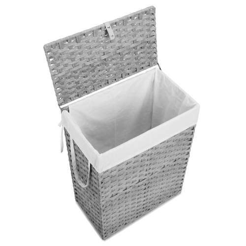 Alvantor 90L/110L Laundry Hamper with Lid, No Install Needed, Synthetic Rattan Clothes Laundry Basket with Lid and Handles, Foldable, Removable Liner, with Handles