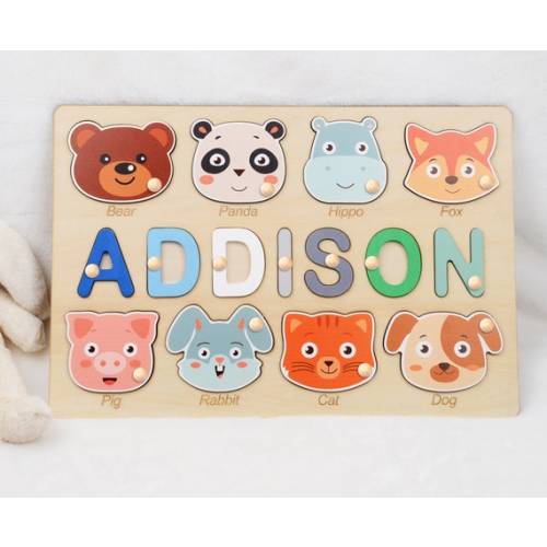 Personalized Baby Name Puzzle for Toddlers, Puzzle Name Board, Toy Gifts for Baby Girls, Wooden Baby Keepsake, Baby Shower Gift BP063AP223 - Etsy