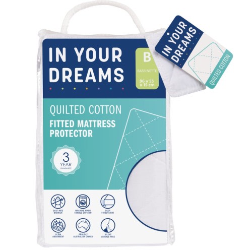 In Your Dreams Infant Mattress Protector - Quilted Cotton Bassinette