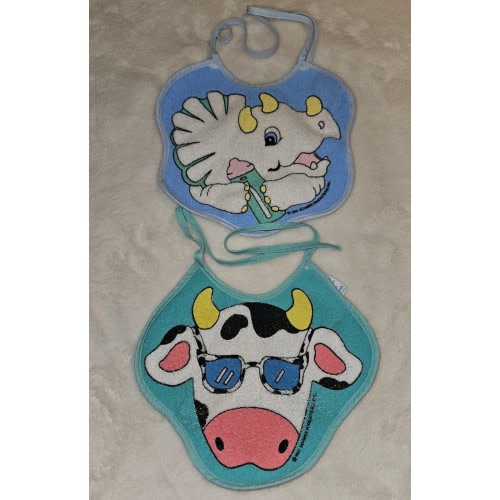 Vintage Infant Baby Bib Bundle Made In USA Pinky 90s