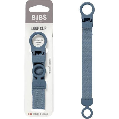 BIBS Ribbon Dummy Chain - Stylish and Secure, One Hand Use, Compatible with All Bibs and Most Brands, Machine Washable, 0+ Years - Petrol