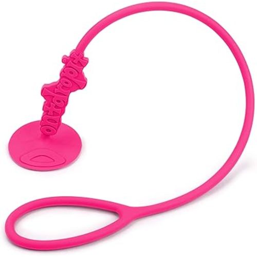 Don't Drop It ® Silicone Suction Cup Strap to Keep Cups, Bottles, Toys, and More from Hitting The Floor (Neon Pink)