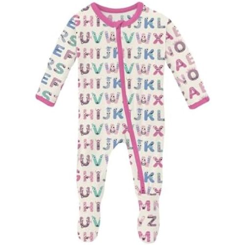 KicKee Print Footie with Zipper, Super Soft One-Piece Jammies, Seasonal Sleepwear for Babies and Kids, Spring 3 Collections