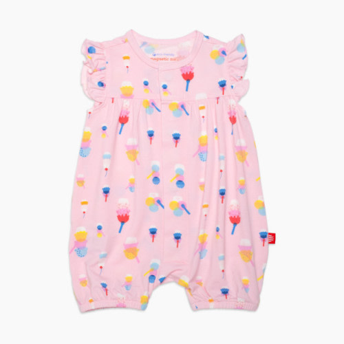 Magnetic Me Modal Magnetic Romper - Pink Sundae Funday, 0-3 M