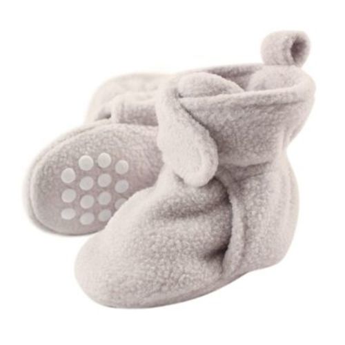 Luvable Friends Unisex Baby Cozy Fleece Booties, Gray