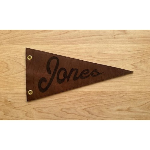 Custom Heritage Name Sign Leather Pennant Personalized Bold vintage kids & Nursery Wall Art