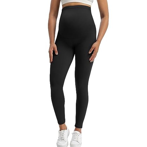 Buttergene Women's Maternity Leggings over the Belly Pregnancy Active Wear Workout Yoga Tights Pants
