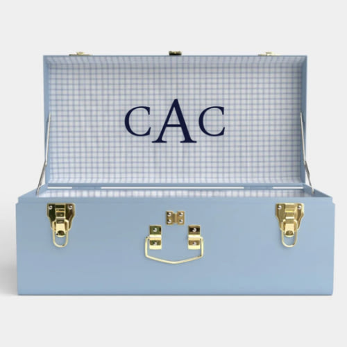 Petite Classic Trunk - Light Blue - Picnic in Blue / Embroidery