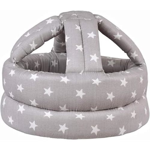 TORASO Baby Helmet, Baby Infant Head Helmet for Crawling, Head Cushion Bumper Bonnet, Soft Headguard for Toddler Learning to Walk, Gray Star (1)