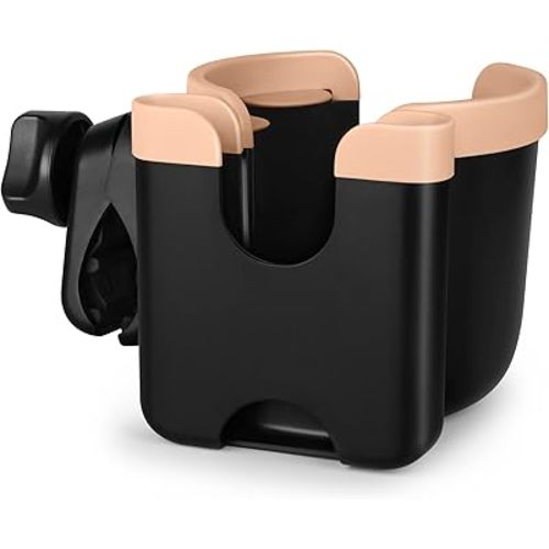 Accmor Stroller Cup Holder with Phone Holder, Bike Cup Holder, Universal Cup Holder for Uppababy Nuna Doona Strollers, 2-in-1 Cup Phone Holder for Stroller, Bike, Wheelchair, Walker, Scooter