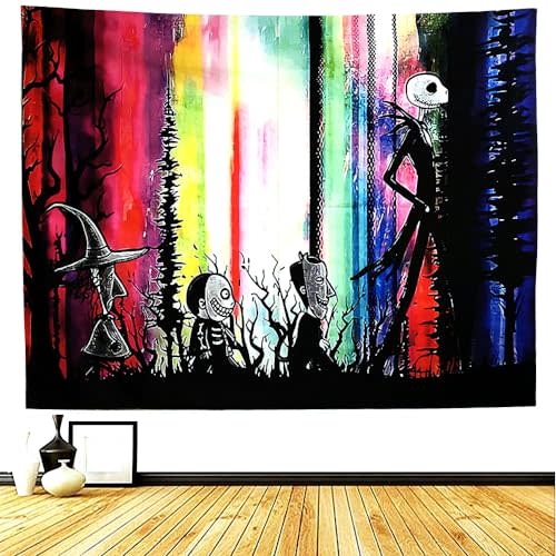JODINY Nightmare Before Christmas Tapestry, Halloween Decor, Trippy Christmas Gifts, Bedroom Aesthetic (29x38 Inches)