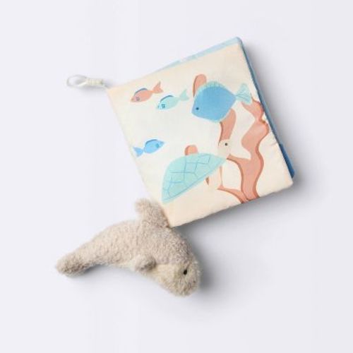 Interactive Soft Book and Plush Toy - Sea Life - Cloud Island™: Sensory Development, Baby Learning Toys