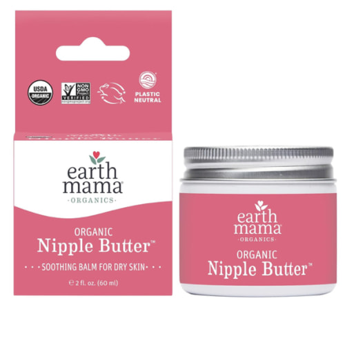 Earth Mama Organic Nipple Butter™ | Nipple Cream Safe for Breastfeeding | Postpartum Essentials for Nursing | Non Lanolin Nipple Cream, 2-Fluid Ounce