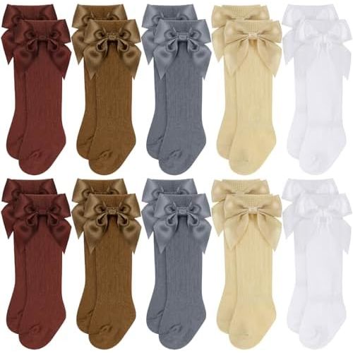 Mepase 10 Pairs Long Preemie Socks Premature Newborn Baby Knee Cotton Socks for Girls Boys Infant Toddler