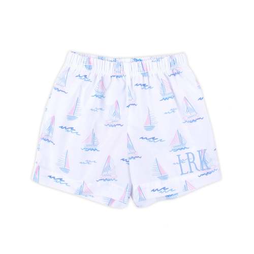 Pastel Sailboat Blue Shorts