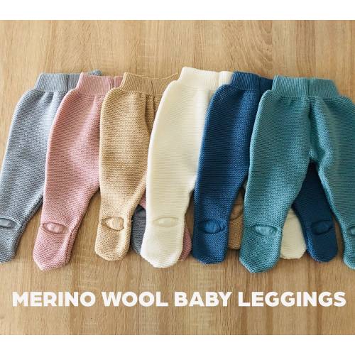 Merino Wool Baby Leggings Footed Pants / Newborn Clothes / Winter Baby Outfit Clothes / Knitted Baby / Infant Footies/ Baby Shower Gift