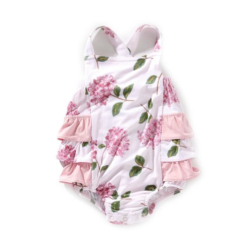 Angel Dear Baby Girl Hydrangeas Sunsuit Romper 6-12 M