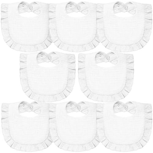 Lictin 8-Pack Muslin Baby Bibs - Bandana Drooling and Teething Bibs, Unisex Cotton