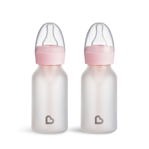 Munchkin Bond Silicone Coated Glass Baby Bottles - Pink - 4 fl oz/2pk