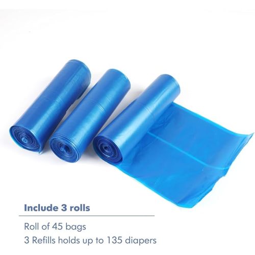 AromaRoom Diaper Pail Refills Bag, Leak & Odors Proof Diaper Trash Bags for Newborn Diapers