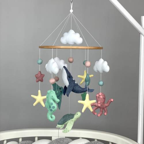 Ocean baby mobile neutral Sea creature mobile Under the sea nursery mobile Nautical crib mobile