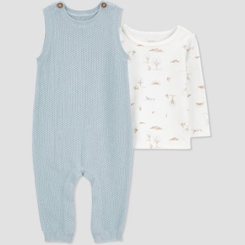 Carter's Just One You®️ Baby Boys' Cable Knit Undershirt & Bottom Set - Blue 6M