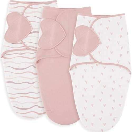 Susurration Swaddle Sleep Sacks 3 Pack 100% Muslin Cotton Swaddle Blanket Small Baby Wrap for 3-6 Months Newborn Girls,Boys,Infants Essentials,Adjustable Wearable Sleeping Sack (Pink, 3-6 Months)