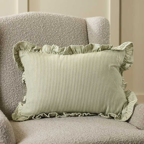 Sage Jane Striped Ruffle Lumbar Pillow | Kirklands Home