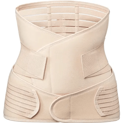 2 in 1 postpartum back support belly band, c section recovery belly binder for pelvis, lumbar, waist pain relief, abdominal belly wrap, girdle for breastfeeding women, Medium