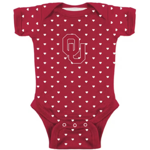 Oklahoma Sooners CRIMSON Baby Heart Romper - 10190453
