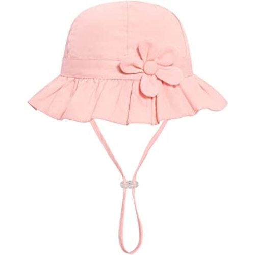 Baby Girl Wide Brim Bucket Hats with UPF 50+ Outdoor Adjustable Beach Hat with Sun Hat