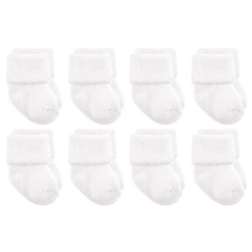 Luvable Friends Basics Infant Baby Cozy Terry Socks 8-Pack, Cloud Nine, 0-6 Months