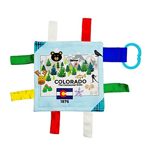 Baby Jack & Co 8x8' Crinkle Learning Lovey Tree Toys for Infants - Learn USA geography - Soft & Safe BPA Free w/Stroller Clip (Colorado)
