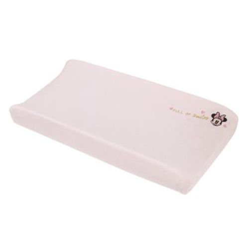 NoJo Disney Minnie Mouse My Happy Place Pink Super Soft Appliqued Contoured Changing Pad Cover