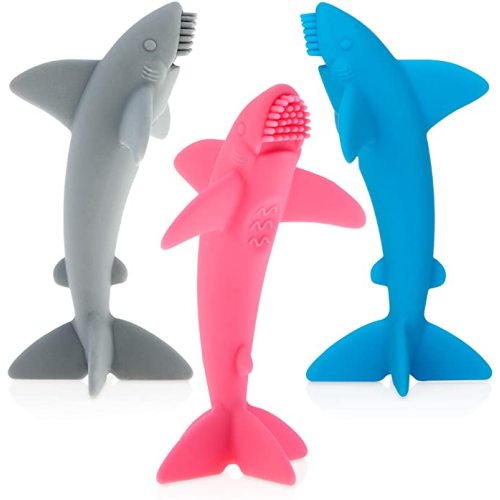 Nuby Grooming Lil Shark Massaging Toothbrush, Colors May Vary, 1pk, 5"