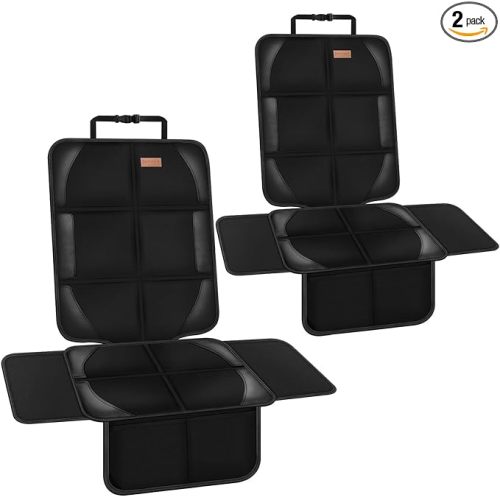 Car Seat Protector Covers for Child Car seat mat, 600D Waterproof Non-Slip with Storage Pockets, Cushion Protectors Large Size, Prevent Dirt Scratches (Black 2)